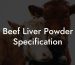 Beef Liver Powder Specification