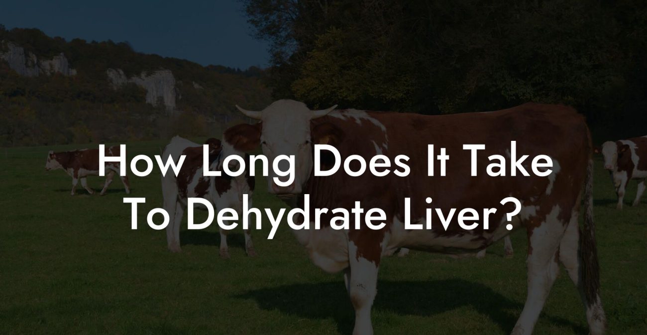 How Long Does It Take To Dehydrate Liver?